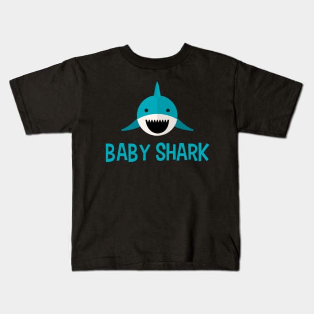 Baby Shark (Blue) Kids T-Shirt by fashionsforfans